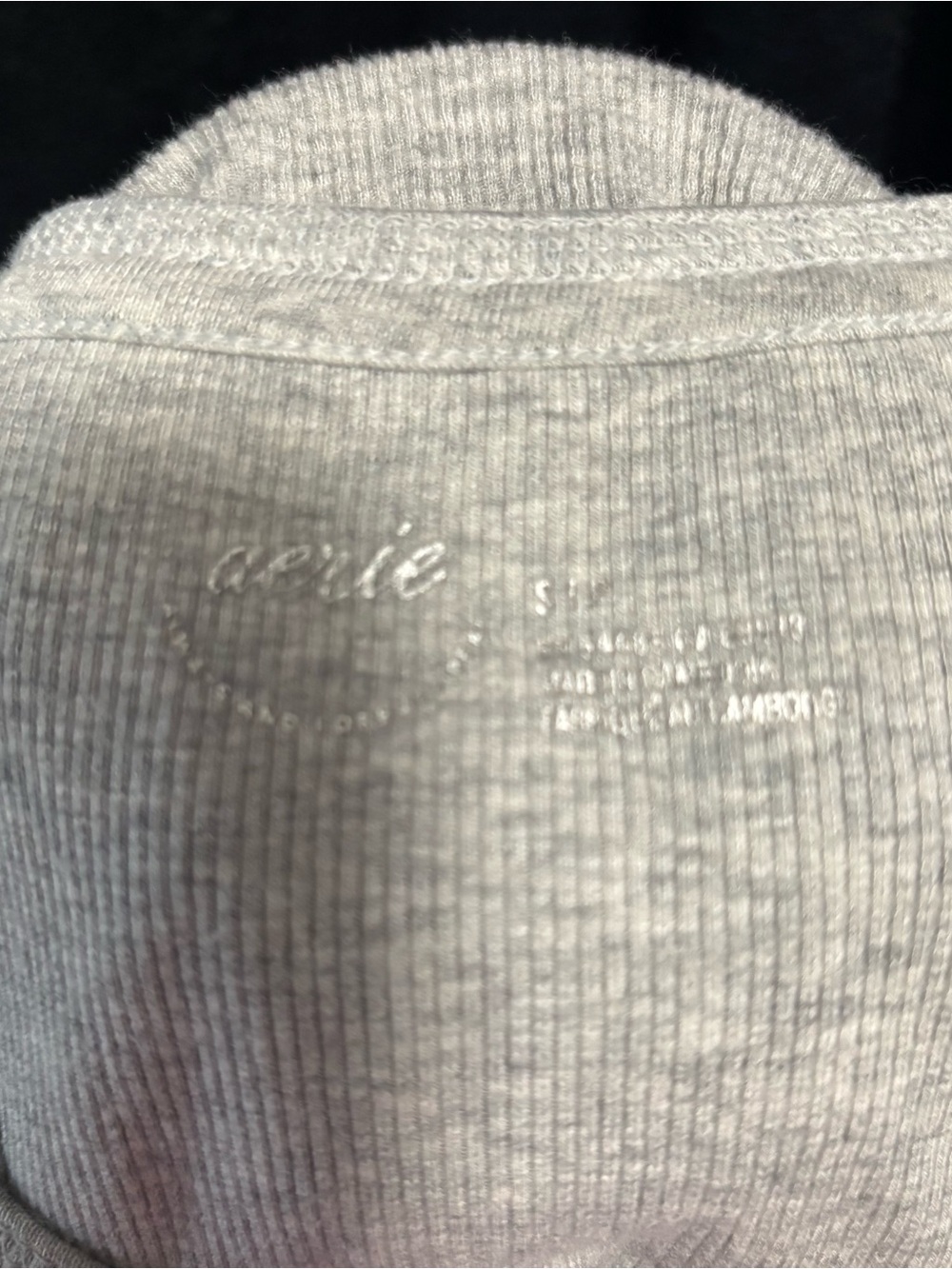 Classic Ribbed Henley Tank Top - Light Gray - Picture 3 of 3
